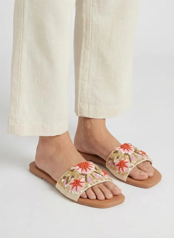 Styli  Women Embellished Flat Sandals for Women | Best Price UAE